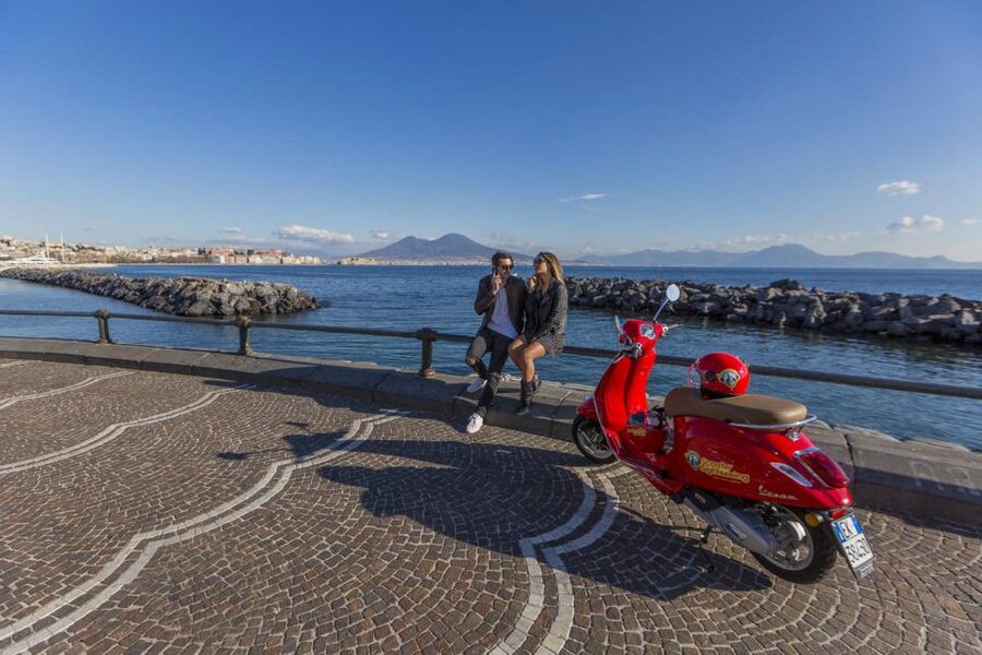 Amazing audioguided Vespa Tour of Naples - with driver - Climbing Posillipo for the big views