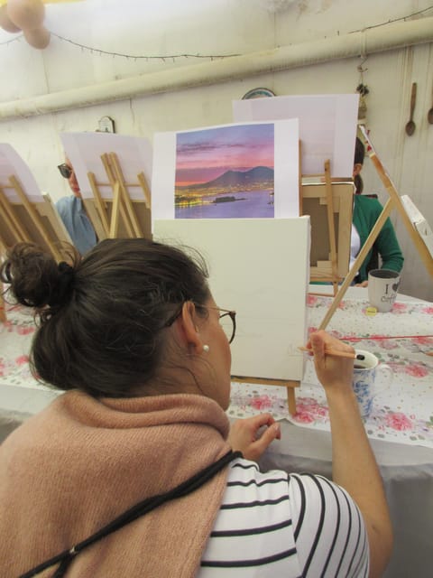 Art Workshop in Naples city centre with Aperitif - My take on the finished painting