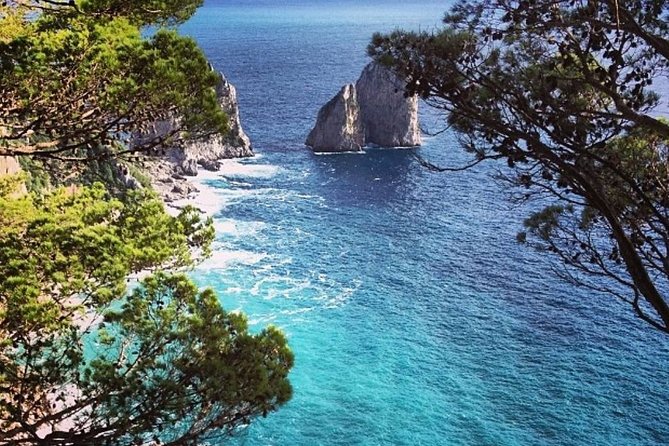 Capri and Blue Grotto Private Tour from Naples or Sorrento - Augustus Gardens and the Faraglioni view