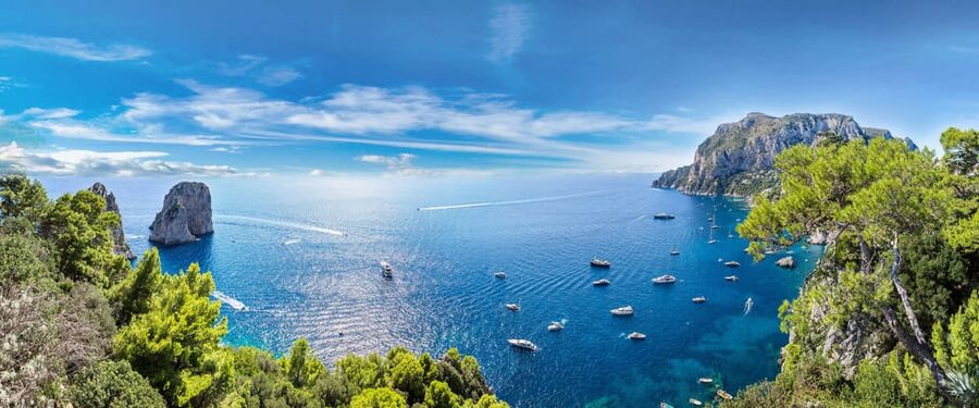 Capri boat experience from Naples - Gardens of Augustus and the island views