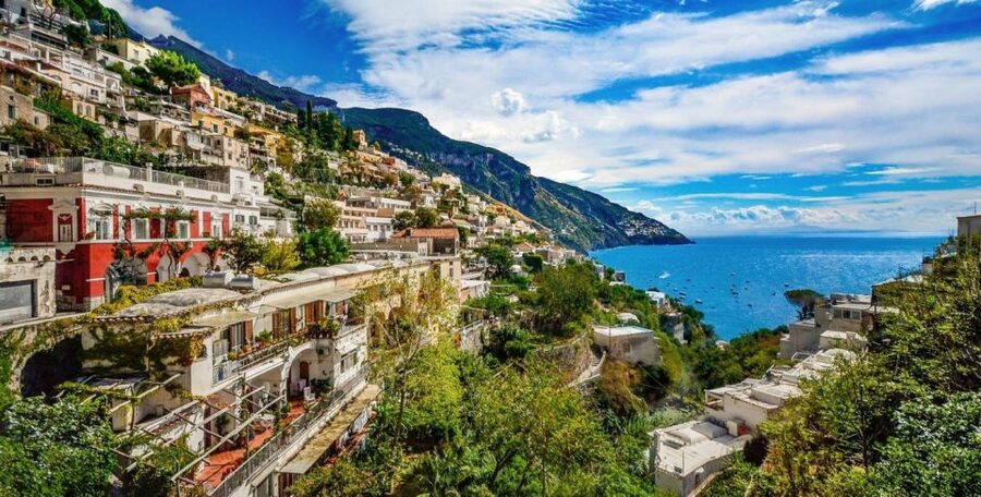 From Naples: Amalfi Coast by Car & Boat plus Emerald Grotto - Amalfi by boat, with towers and fishing villages
