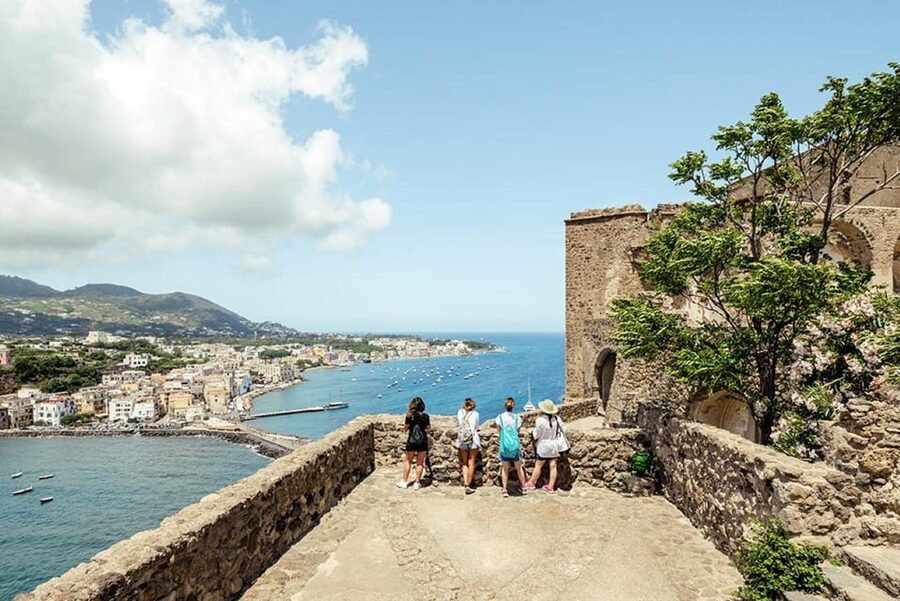 Ischia: Hydrofoil+Transfer+Aragonese Castle Entry Ticket - Churches, Medieval Buildings, and Garden Paths