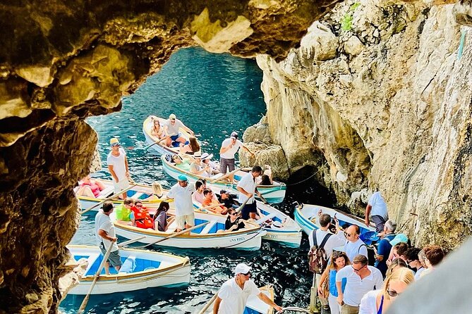 Small Group Tour from Rome to Blue Grotto, Anacapri and Capri - Entering the Blue Grotto by rowboat